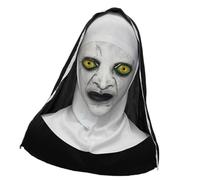LIGSLN Suora in lattice con dettaglio del viso a tema terrore, ideale per feste di Halloween, riunioni a tema e appassionati di cosplay, protesi facciali per Halloween, cosplay, suora