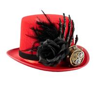 LIGSLN Tema vittoriano Punk Cappello Alto Con Occhiali Scheletro Mano Per Carnevale Halloween Costume Evento Dressingup Copricapo Scheletro Mano Cappello Alto