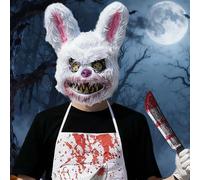 Ligtmor Maschera Coniglio Horror, Maschera Halloween Horror, per Bambini e Adulti, per Halloween Carnevale Festa in Costume Cosplay Mascherata