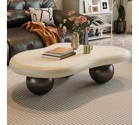 LIGUIEN Tavolino Da Caffè Irregolare, Tavolino Da Caffè A Forma Di Nuvola, Semplice Ed Elegante, Gambe Sferiche per Soggiorno, Piccoli Spazi Domestici, Facile Da Montare(Black,120x89cm/47x35)