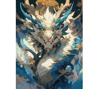 Liguolnn Quadrato Diamond Painting Kit Completo, Square Diamantini Il drago Crystal Art, 5D DIY Bambini Adulti Pittura, da Ricamo Punto Croce Strass Artigianato Murale Decorazione Casa 60x80cm G-951