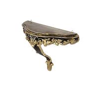 LIGUORO SHOP Mensola In Stile Barocco Veneziano Console Finto Vintage Shabby Chic cm 21 x 31 x 11,5 (Nero/Oro)