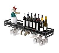 LIGUOYI Porta Bicchiere di Vino, Mensola da Parete per Bicchieri E Bottiglie Portabicchieri Versatile con Viti Porta Bicchieri per Bicchiere di Vino, Cucina Soggiorno Bar Porta Calici da Parete