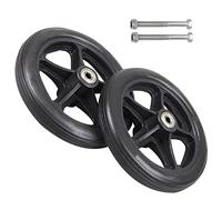 LIGUOYI Ruote Anteriori per Sedia A Rotelle 2pcs, 15 17 19cm Antiscivolo Ruota in Gomma, Solido, Ruote Anteriori di Ricambio per Disabili, Nero, Grigio, con Viti, per Sedie A Rotelle, Deambulatori