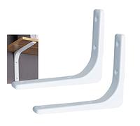 LIGUOYI Staffa per Mensola A Muro Reggimensola, 2 Pezzi, Supporti per Mensole Forma di L, 15cm/20cm/30cm/40cm, Supporto per Mensole Pesanti di Ferro, Staffa A Parete Nero/Bianco