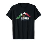 Liguria Italia Retro Regione Mappa Vintage Souvenir Maglietta