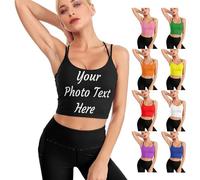 LIHAKAB Canotta Sportiva Personalizzata da Donna, Canotta da Donna Personalizzata Canottiera da Yoga Personalizzata Canottiera da Corsa Camicia Senza Maniche per Canotta da Palestra da Donna