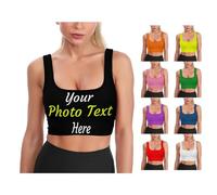 LIHAKAB Canotta Sportiva Personalizzata da Donna, Canotta da Donna Personalizzata Canottiera da Yoga Personalizzata Canottiera da Corsa Camicia Senza Maniche per Canotta da Palestra da Donna