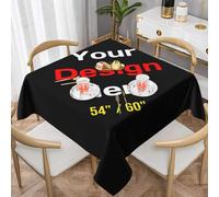 LIHAKAB Tovaglia Personalizzata con Testo del Logo, Lavabile, Copritavolo per Decorazioni di Feste di Compleanno, Matrimoni 54"/60"
