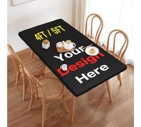 LIHAKAB Tovaglia personalizzata, tovaglia personalizzata con testo del logo, tovaglia lavabile con copritavolo personalizzata per decorazioni per feste di compleanno, matrimoni 4FT/5FT