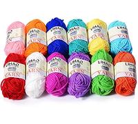LIHAO 12pz Gomitoli di Filato Mini Colorata per Ferri Uncinetto Lavori a Maglia - 26 metri per rotolo