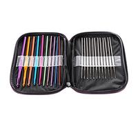 LIHAO 22pcs In Alluminio e Acciaio Uncinetto Ferri da maglia gancio crochet con il caso
