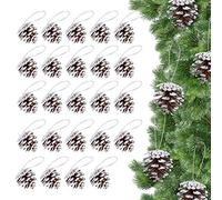 LIHAO 24 Pezzi Pigne per Decorazioni Natalizie Artificiale, Ornamento Appendere per Albero di Natale