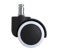 LIHAO 5 Pezzi Ruote Sedia Ufficio, 10X 50MM Ruote per Mobili Ultra Silenziose 360°per Piastrelle Pavimento Duro Moquette, Bianco + Nero