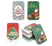 LIHAO 6pz Scatole di Natale in Metallo, MINI Cofanetto per Buono Regalo, Gioielleria, Moneta, Piccolo Contenitore