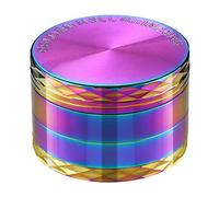 LIHAO Grinder Macina per Spezie e Erbe in Lega di Zinco in 4 pezzi, Forma di Diamante Multicolore, Design Ergonomico, (50mm)