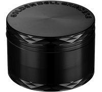 LIHAO Grinder Macina per Spezie e Erbe in Lega di Zinco in 4 pezzi, Forma di Diamante Nero, Design Ergonomico, (50mm)