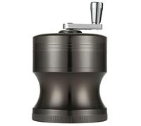 LIHAO Grinder Unico, 6.3cm Spezie Erbe Grinder in 4 Pezzi in Metallo con Manovella - Nichel Nero