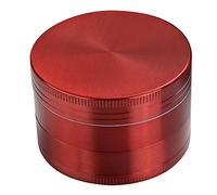 LIHAO - Macinatore per erbe, spezie, caffè, set da 4 pezzi con raschietto, colore: rosso