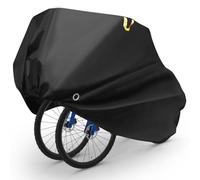 LIHAO Telo Copri Bicicletta Impermeabile Anti-UV per 2 Bicicletta, Copribici Copertura 190T Custodia Protettiva per Bicicletta - 200×90×110cm, Nero