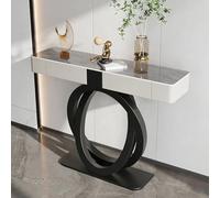 LIHDNGXM Console moderna con piano in pietra e cassetti, lungo tavolo rettangolare per divano, mobile ingresso per soggiorno, corridoio e atrio(Black C,100x35x92cm)