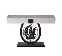 LIHDNGXM Consolle D’ingresso Industriale Con 2 Cassetti, Piano In Pietra, Tavolo Per Divano Rettangolare Stretto, Base In Acciaio Al Carbonio, Decorativa Per Soggiorno E Camera(Gold C,100x35x92cm)