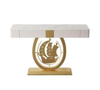 LIHDNGXM Consolle D’ingresso Industriale Con 2 Cassetti, Piano In Pietra, Tavolo Per Divano Rettangolare Stretto, Base In Acciaio Al Carbonio, Decorativa Per Soggiorno E Camera(Black A,140x35x92cm)