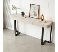LIHDNGXM Consolle D’ingresso Stretta In Marmo Artificiale Con Cassetti, Piano In Pietra, Tavolo Per Divano Rettangolare Per Corridoio, Ingresso E Soggiorno(Black A,120x35x85cm)