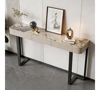LIHDNGXM Consolle D’ingresso Stretta In Marmo Artificiale Con Cassetti, Piano In Pietra, Tavolo Per Divano Rettangolare Per Corridoio, Ingresso E Soggiorno(Black C,160x35x85cm)