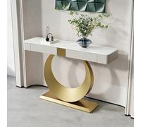 LIHDNGXM Consolle Moderna Con Cassetti, Piano In Ardesia, Tavolo Per Divano Di Ingresso Di Lusso Nero/oro Dietro Il Divano, Base In Acciaio Al Carbonio(Gold A,140x35x92cm)