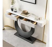LIHDNGXM Consolle Moderna Con Cassetti, Piano In Ardesia, Tavolo Per Divano Di Ingresso Di Lusso Nero/oro Dietro Il Divano, Base In Acciaio Al Carbonio(Black A,140x35x92cm)