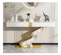 LIHDNGXM Consolle Stretta A Mezzaluna Con Cassetti, Lungo Tavolo Laterale Per Divano Dietro Il Divano, Mobile Per Ingresso, Corridoio E Portico(Gold C,100x35x92cm)