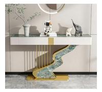 LIHDNGXM Consolle Stretta A Mezzaluna Con Cassetti, Lungo Tavolo Laterale Per Divano Dietro Il Divano, Mobile Per Ingresso, Corridoio E Portico(Gold D,140x35x92cm)