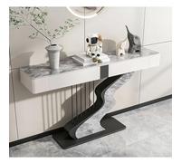 LIHDNGXM Consolle Stretta A Mezzaluna Con Cassetti, Lungo Tavolo Laterale Per Divano Dietro Il Divano, Mobile Per Ingresso, Corridoio E Portico(Black B,140x35x92cm)