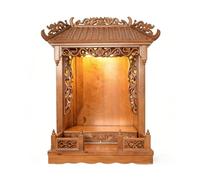 LIHDNGXM Mensola Per Altare A Muro/Da Scrivania In Legno Massiccio, Tempio Buddhista, Altare Di Buddha, Nicchia Per Offerte Buddhiste Di Guanyin Per Pooja E Tributi Di Incenso(No door,60cm)