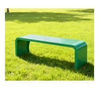 LIHDNGXM Panchina metallica da giardino, panchine in ghisa per esterni, sedia per portico con fori fissi, design a listelli, portico per tutte le stagioni(A-Green,120x40x45cm)