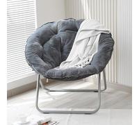 LIHDNGXM Sedia Luna Comoda Camera Piccole Case Dove Vivere Per Adulti Sedia Pieghevole Per Camera Mobili Accento Casa Pieghevole Dove Vivere(Gray A)