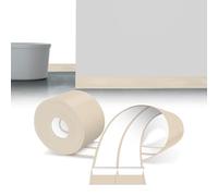 LIHIQIYA Battiscopa Flessibile Autoadesivo Beige, 6M Battiscopa in PVC, Battiscopa Bianco, Battiscopa per Cucina Sigillante Impermeabile, Battiscopa Morbido Adesivo per Bagno, Battiscopa 30mmx30mm