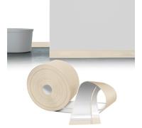 LIHIQIYA Battiscopa Flessibile Autoadesivo Beige, 6M Battiscopa in PVC, Battiscopa Bianco, Battiscopa per Cucina Sigillante Impermeabile, Battiscopa Morbido Adesivo per Bagno, Battiscopa 50mmx20mm