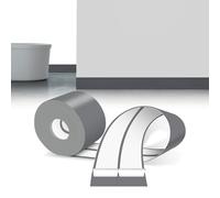 LIHIQIYA Battiscopa Flessibile Autoadesivo Grigio, 12M Battiscopa in PVC, Battiscopa Bianco, Battiscopa per Cucina Sigillante Impermeabile, Battiscopa Morbido Adesivo per Bagno, Battiscopa 19mmx19mm