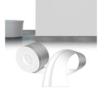 LIHIQIYA Battiscopa Flessibile Autoadesivo Grigio Legno, 6M Battiscopa in PVC, Battiscopa Bianco, Battiscopa per Cucina Sigillante Impermeabile, Battiscopa Morbido Adesivo per Bagno, 50mmx20mm