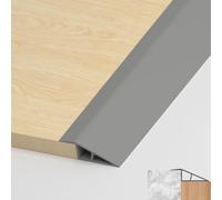 LIHIQIYA Modanatura per porte in PVC, profilo di transizione, autoadesiva, per pavimenti in parquet, laminato (grigio, da 15 mm a 20 mm, 1 m)