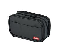 Lihit Lab portapenne con doppia cerniera Triple: 7.9 x 3.5 x 4.7 Nero