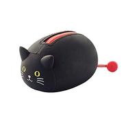 LIHIT LAB PuniLabo - Mini astuccio con cerniera, orizzontale, 5,6 x 6,9 cm, gatto nero (A7780-3)