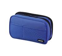 LIHITLAB - Astuccio con doppia cerniera per scuola, ufficio, università, grande capacità, 6 scomparti, porta matite per adulti, ragazzi e ragazze, colore: blu (A7555-108)