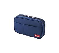 LIHITLAB - Astuccio grande con cerniera, per scuola, ufficio, università, grande capacità, 4 scomparti, per adulti, adolescenti, ragazzi, ragazze, cosmetici da viaggio, indaco (A7551-11N)