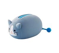 LIHITLAB PuniLabo - Mini astuccio con cerniera, orizzontale, 5,6 x 6,9 cm, gatto grigio (A7780-4)