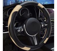 LIHLIOUZDM Coprivolante Auto per Fiat Qubo 2008 2009-2012 2013 2014 2015 2016 2017 2018 2019, Coprivolante Traspirante Pelle Microfibra Antiscivolo Durevole Interno Accessori Auto,Beige