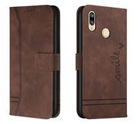 Lihondar Cover per Huawei P20 Lite/Nova 3e, Custodia Huawei P20 Lite/Nova 3e Portafoglio, Flip Libro Wallet Case Custodia in Pelle PU Premium, Slot per Schede, con Magnetica a Scatto (Marrone)