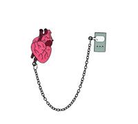 lihonzhi Spilla smaltata a forma di organo divertente con catena di caricatore, con organi umani, distintivo, in metallo, smaltato, idea regalo per amici, infermiere, studenti di medicina, dottore